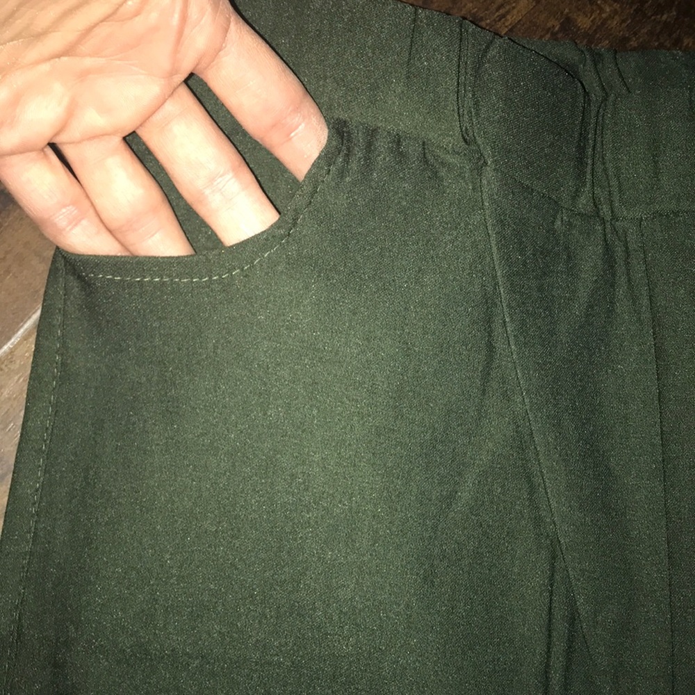 Olive Green motto leggings, - Picture 5 of 8